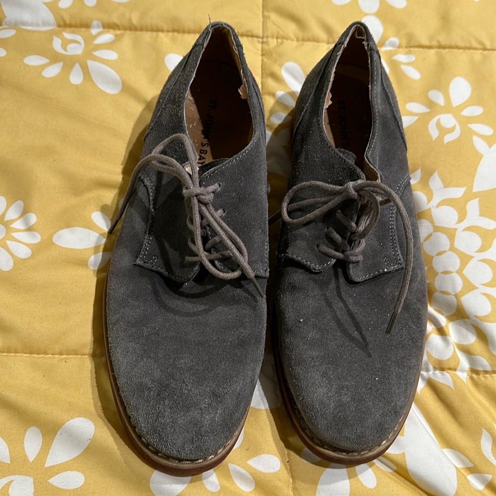 St. John’s Bay gray suede shoes. Size 8.5